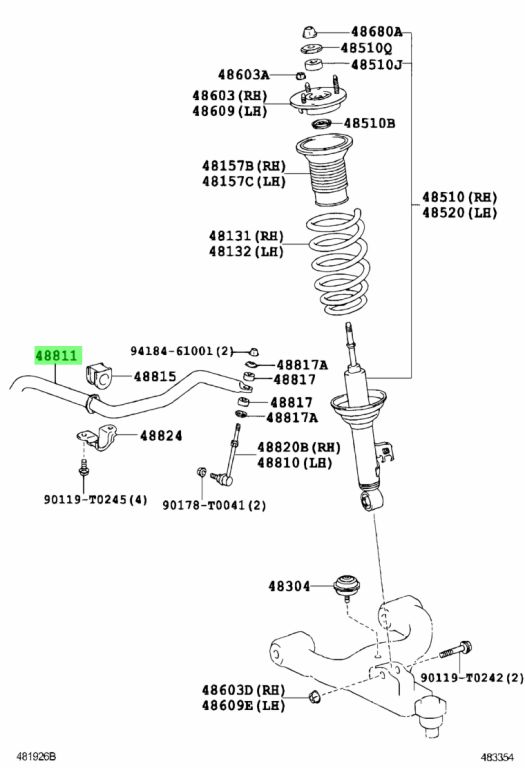 Thanh Giằng Cân Bằng Trước Toyota innova Mã phụ tùng 488110K030