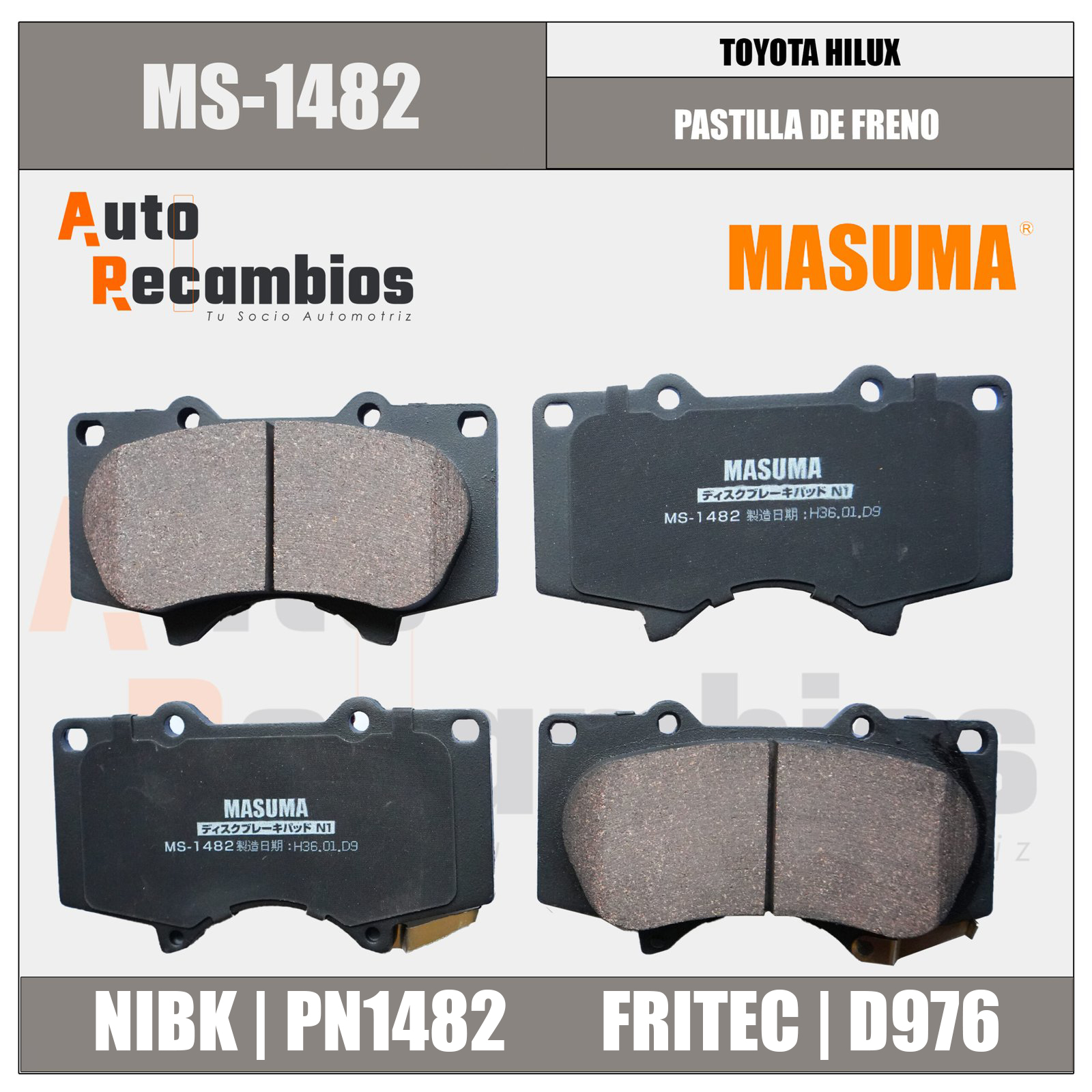 Má Phanh Trước Toyota Hilux OEM MS-1482
