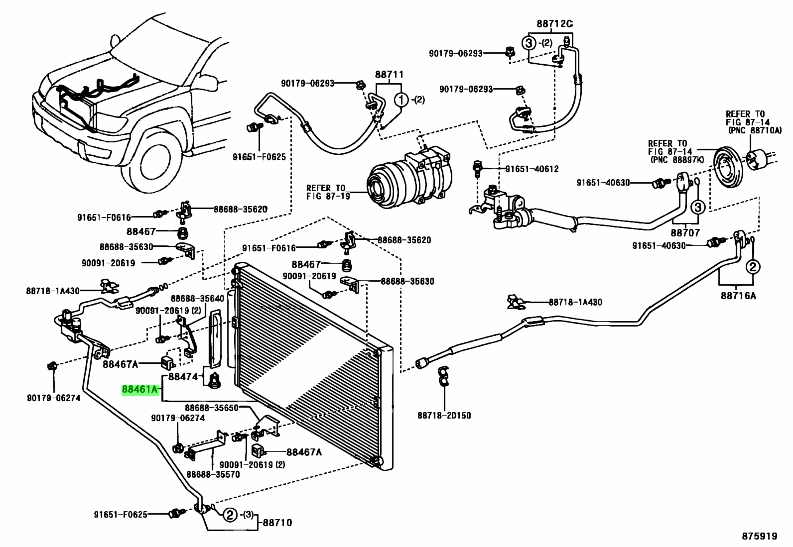 Giàn Nóng Toyota Land Cruiser Prado OEM 8846160091