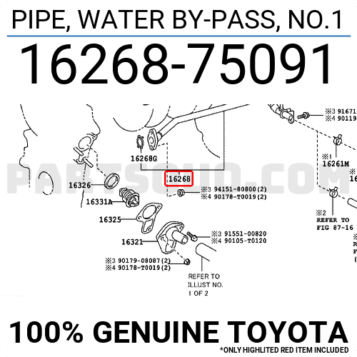 Ống Dẫn Nước Sưởi Van Hằng Nhiệt ( Nhựa) Toyota innova Mã phụ tùng 1626875091
