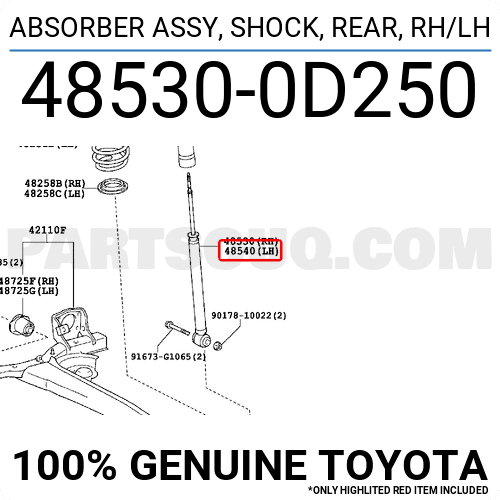 Giảm Xóc Sau Toyota Vios Mã phụ tùng 485300d250