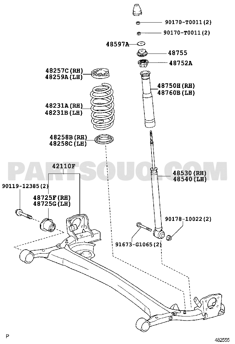 Giảm Xóc Sau Toyota Vios Mã phụ tùng 485300d250