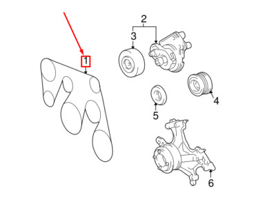 Dây Curoa Tổng 6Pk-2230 Lexus GX 470 Mã phụ tùng 9091602584