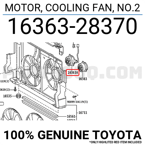 Motor Quạt Gió Động Cơ Lexus RX 300/ 330/ 350 Mã phụ tùng 1636328370