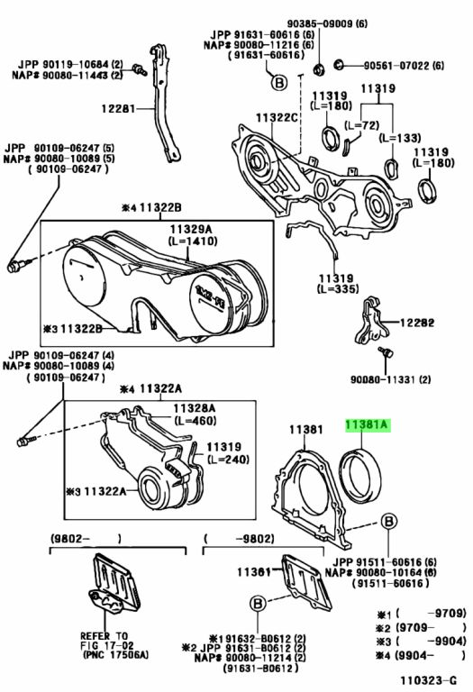 Phớt Đuôi Trục Cơ Lexus RX 300/ 330/ 350 Mã phụ tùng 9008031053