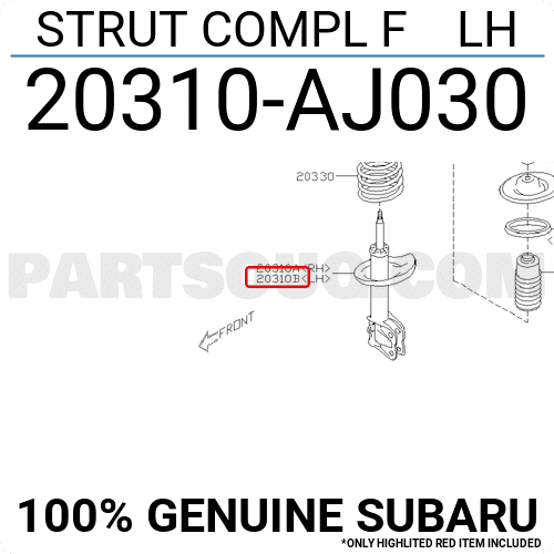 Giảm Xóc Trước Trái Subaru LEGACY Mã phụ tùng 20310AJ030