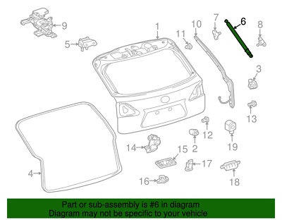 Ty Chống Cốp Hậu Phải Lexus RX 350h / RX 450h Mã phụ tùng 689500E160
