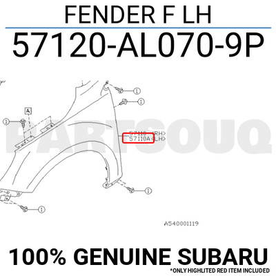 Tai Xe Trái Subaru outback Mã phụ tùng 57120AL0709P