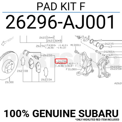 Má Phanh Trước Subaru Forester Mã phụ tùng 26296AJ000