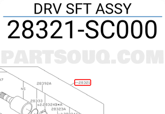 Cây Láp Subaru Forester Mã phụ tùng 28321SC001
