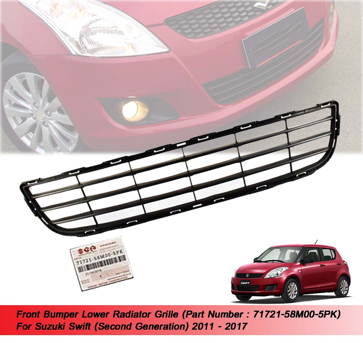 Lưới Cản Trước Suzuki Ertiga Mã phụ tùng 71721M60M00M5PK