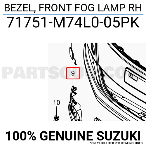 Ốp Đèn Gầm Trái Suzuki Swift Mã phụ tùng 71751M74L00