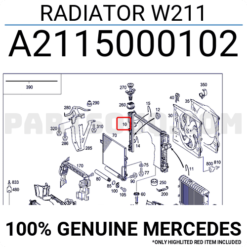 Két Nước At Mercedes-Benz E Mã phụ tùng A2115000102