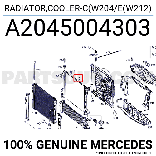 Két Nước Mercedes-Benz GL Mã phụ tùng A2045004303