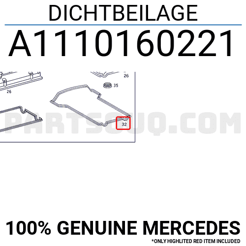 Gioăng Nắp Dàn Cò Mercedes-Benz C Mã phụ tùng A1110160221