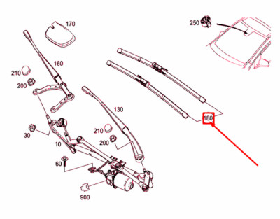 Lưỡi Gạt Mưa Trước Mercedes-Benz GLA Mã phụ tùng A1768202800