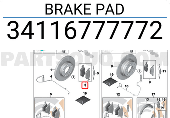 Má Phanh Trước Bmw Seri 3 Mã phụ tùng 34116777772