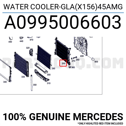 Két Nước Mercedes-Benz GLA Mã phụ tùng A0995006603