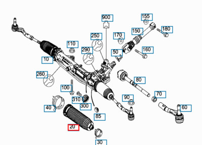 Cao Su Chụp Bụi Thước Lái Mercedes-Benz C Mã phụ tùng A2044630296