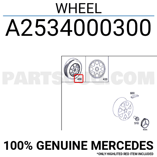 Lazang Phụ 19 Inh Mercedes-Benz GLC Mã phụ tùng A2534000300