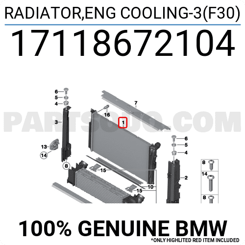 Két Nước Bmw Seri 3 Mã phụ tùng 17118672104
