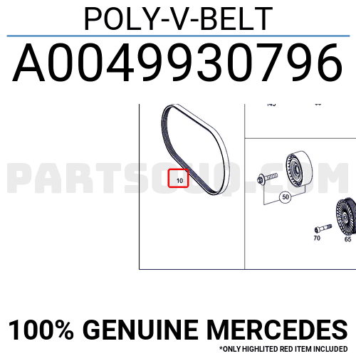 Dây Curoa Tổng Mercedes-Benz C Mã phụ tùng a0049930796