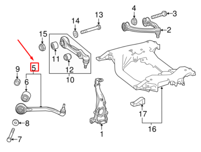 Càng I Dưới Trước Trái Mercedes-Benz S Mã phụ tùng A2223302301