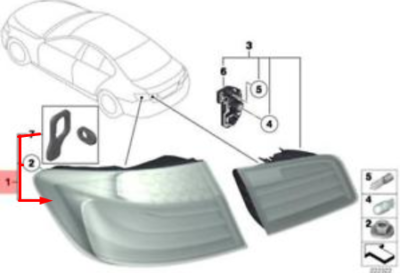 Đèn Hậu Ngoài Trái Bmw Seri 5 Mã phụ tùng 63217203229