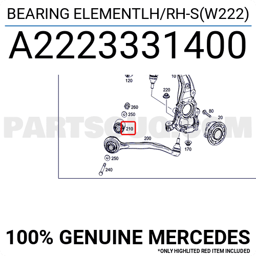 Cao Su Càng I Dưới Trước Mercedes-Benz S Mã phụ tùng A2223331400