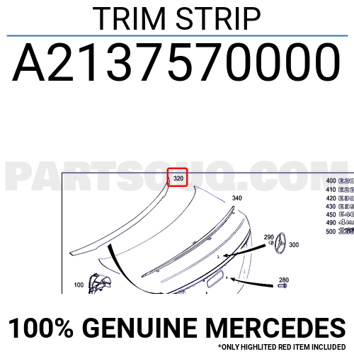 Nẹp Mạ Cốp Hậu Mercedes-Benz E Mã phụ tùng A2137570000