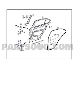 Cánh Cửa Sau Trái Mercedes-Benz C Mã phụ tùng A2047300105
