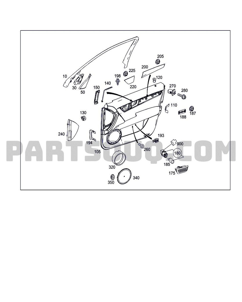 Cánh Cửa Sau Trái Mercedes-Benz C Mã phụ tùng A2047300105
