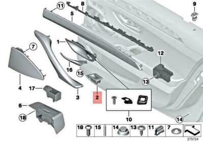 Ốp Công Tắc Lên Xuống Kính Cánh Cửa Trước Phải Bmw Seri 5 Mã phụ tùng 51417225892