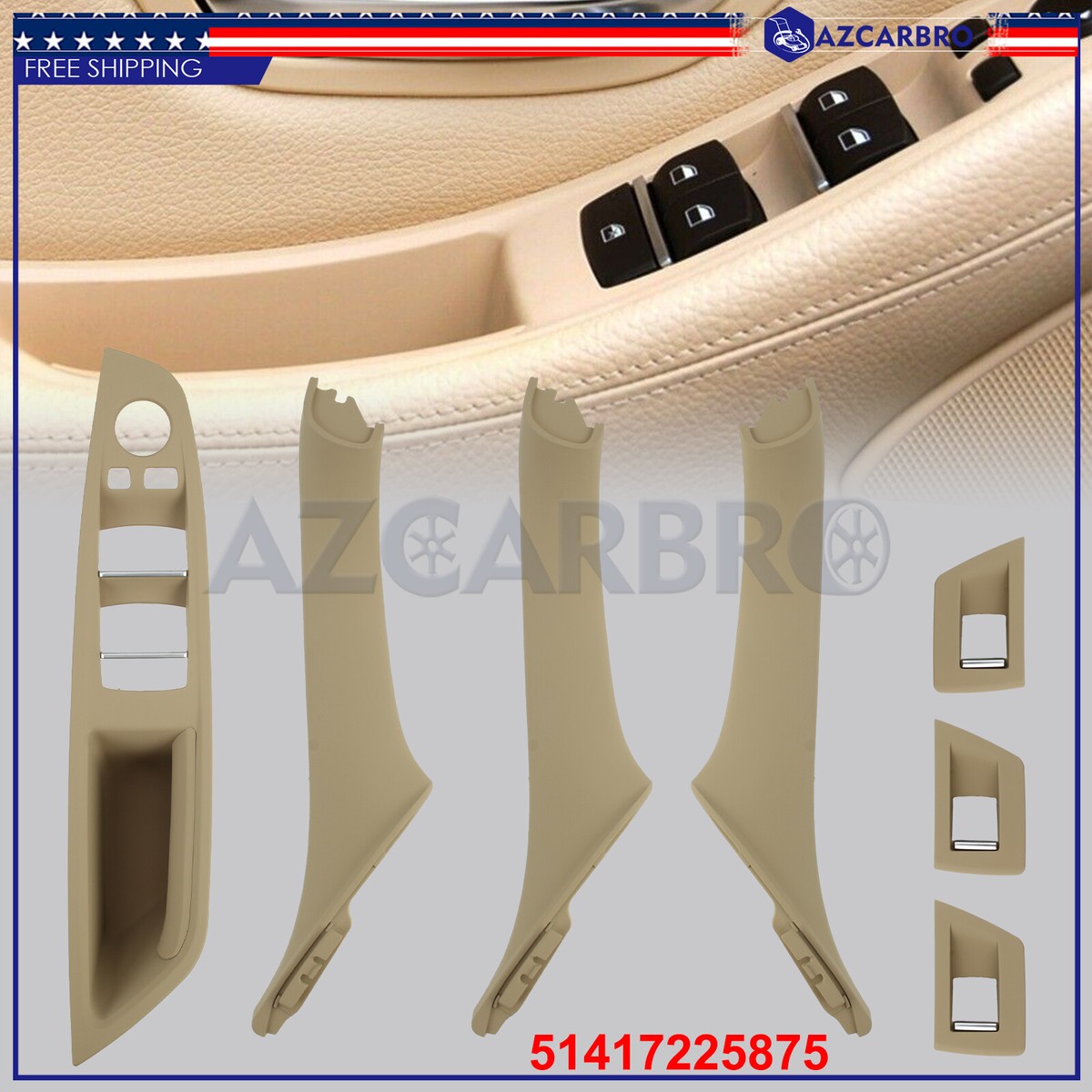 Ốp Công Tắc Lên Xuống Kính Cánh Cửa Trước Trái Bmw Seri 5 Mã phụ tùng 51417225875