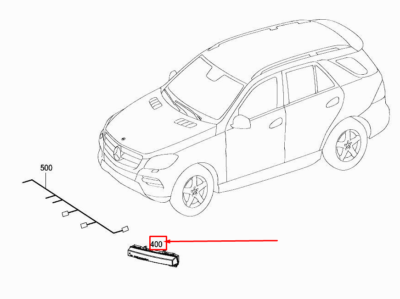 Đèn Gầm Trái Mercedes-Benz GLK Mã phụ tùng A0999065700