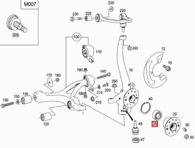 Bi May Ơ Trước Mercedes-Benz ML Mã phụ tùng A1649810206