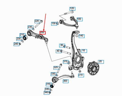 Càng I Trên Trái Mercedes-Benz C Mã phụ tùng A2053305901
