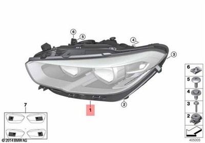 Đèn Pha Trái Bmw Seri 1 Mã phụ tùng 63117414143