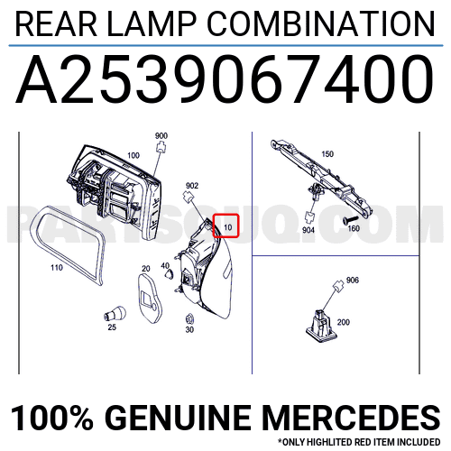 Đèn Hậu Ngoài Phải Mercedes-Benz GLC Mã phụ tùng A2539067400