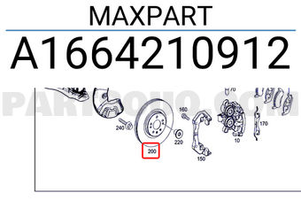 Đĩa Phanh Trước Mercedes-Benz ML Mã phụ tùng a1664211600