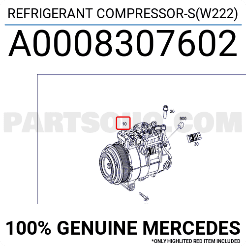 Lốc Điều Hòa Mercedes-Benz GLE Mã phụ tùng A0008307602