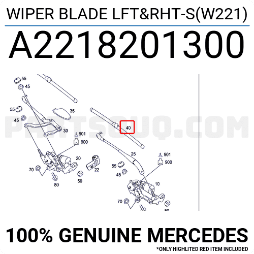 Lưỡi Gạt Mưa Trước Mercedes-Benz S Mã phụ tùng A2218201300