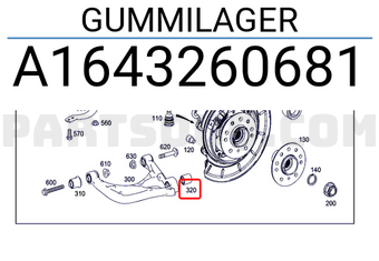 Cao Su Ngõng May Ơ Sau Mercedes-Benz GL Mã phụ tùng a1643260681