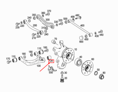 Cao Su Ngõng May Ơ Sau Mercedes-Benz GL Mã phụ tùng a1643260681