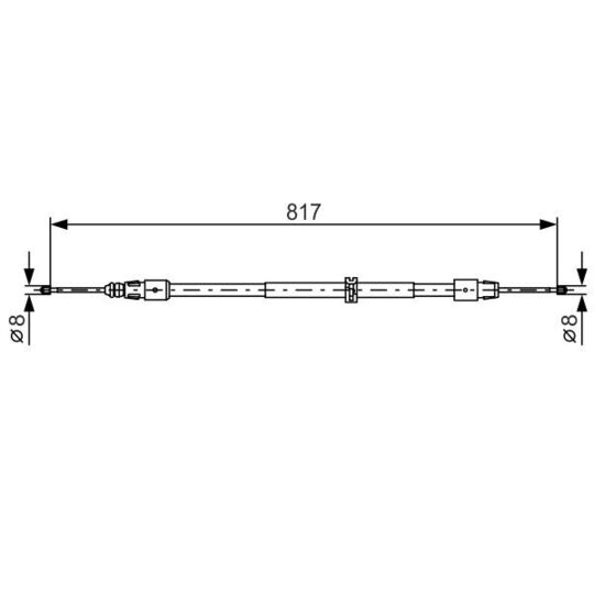 Cáp Phanh Tay Đoạn Cuối Xe Mercedes-Benz ML Mã phụ tùng A1644200385