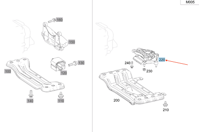 Chân Hộp Số Mercedes-Benz GLC Mã phụ tùng A2052402500