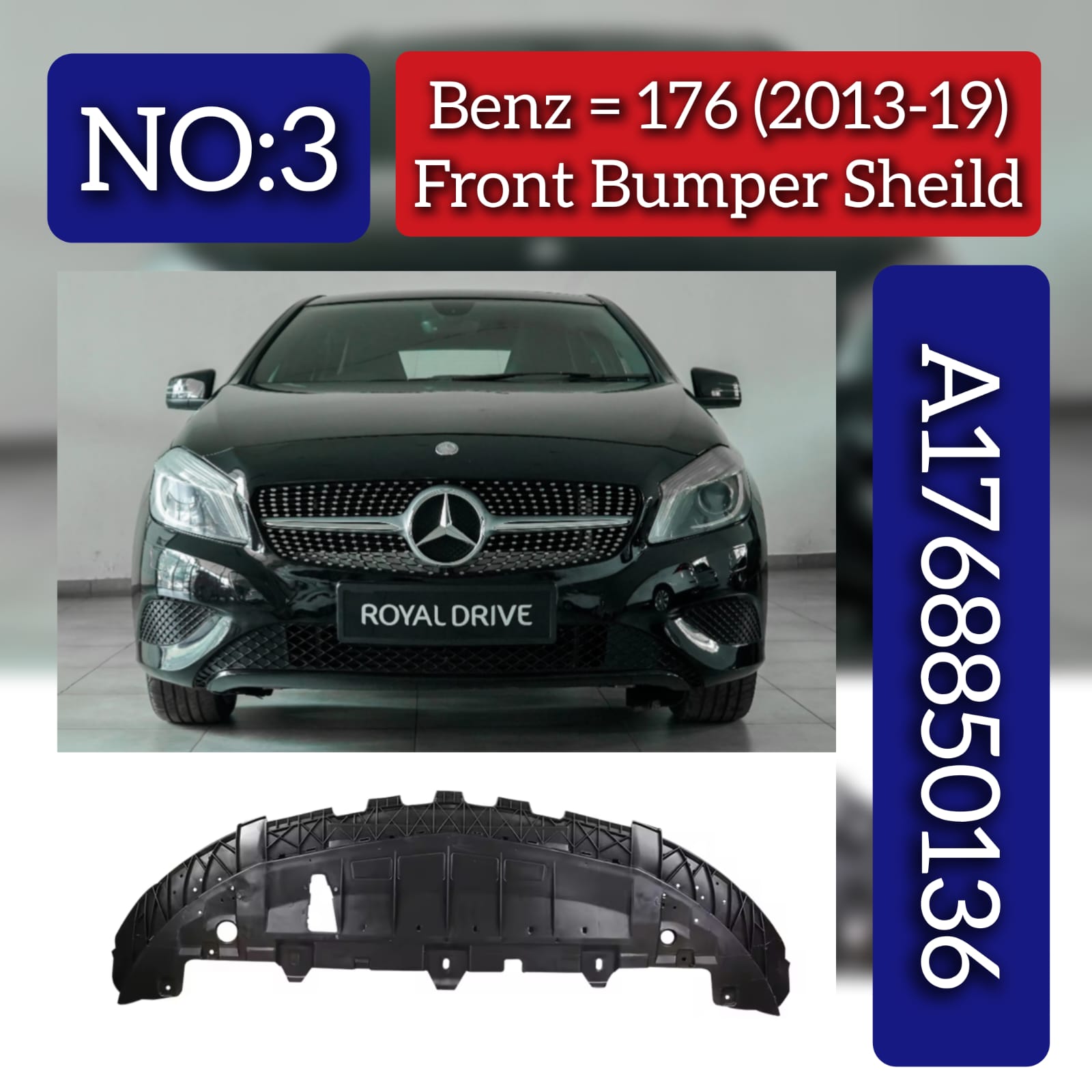 Chắn Bùn Gầm Máy Trước Mercedes-Benz CLA Mã phụ tùng A1768850136