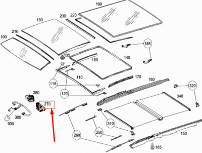 Mô Tơ Cửa Sổ Trời Mercedes-Benz E Mã phụ tùng A2128200308