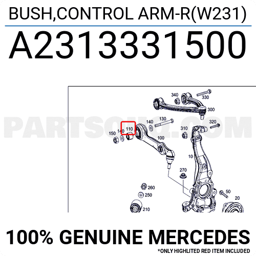 Cao Su Càng I Trên Mercedes-Benz C Mã phụ tùng A2313331500