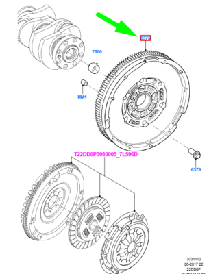 Bánh Đà Ford Transit Mã phụ tùng 1747871